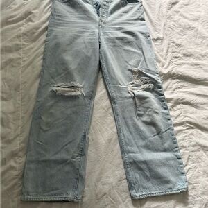 Levi's Light Blue Distressed Straight-Leg Jeans
